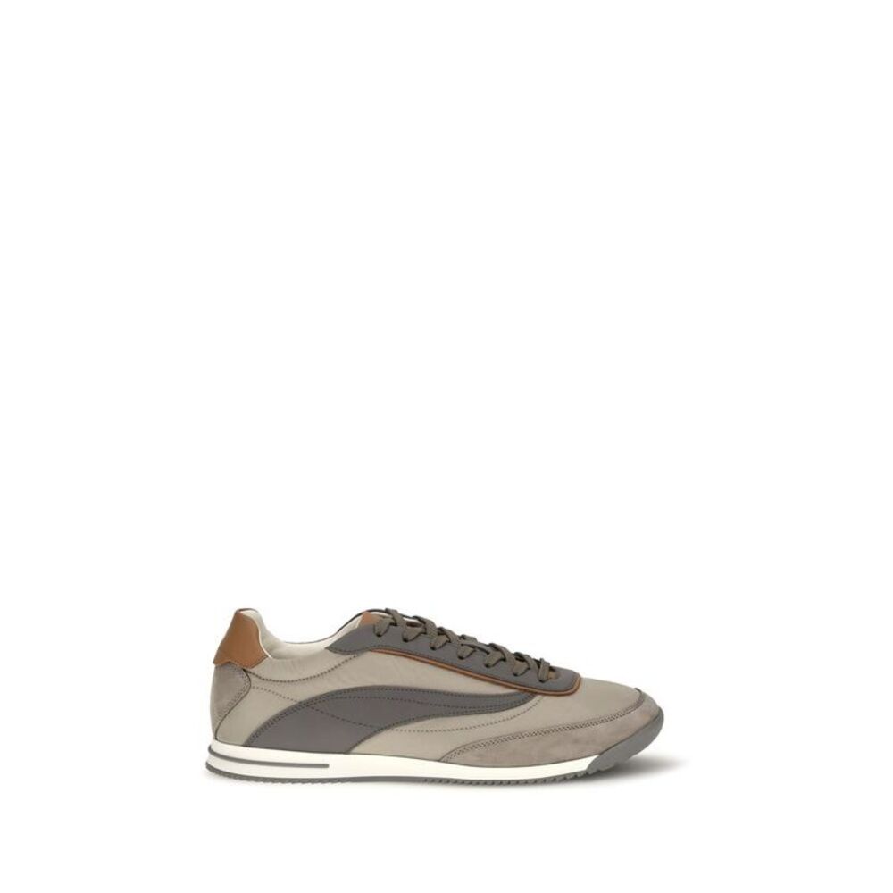 Brunello Cucinelli Beige Suede Leather Men's Sneakers